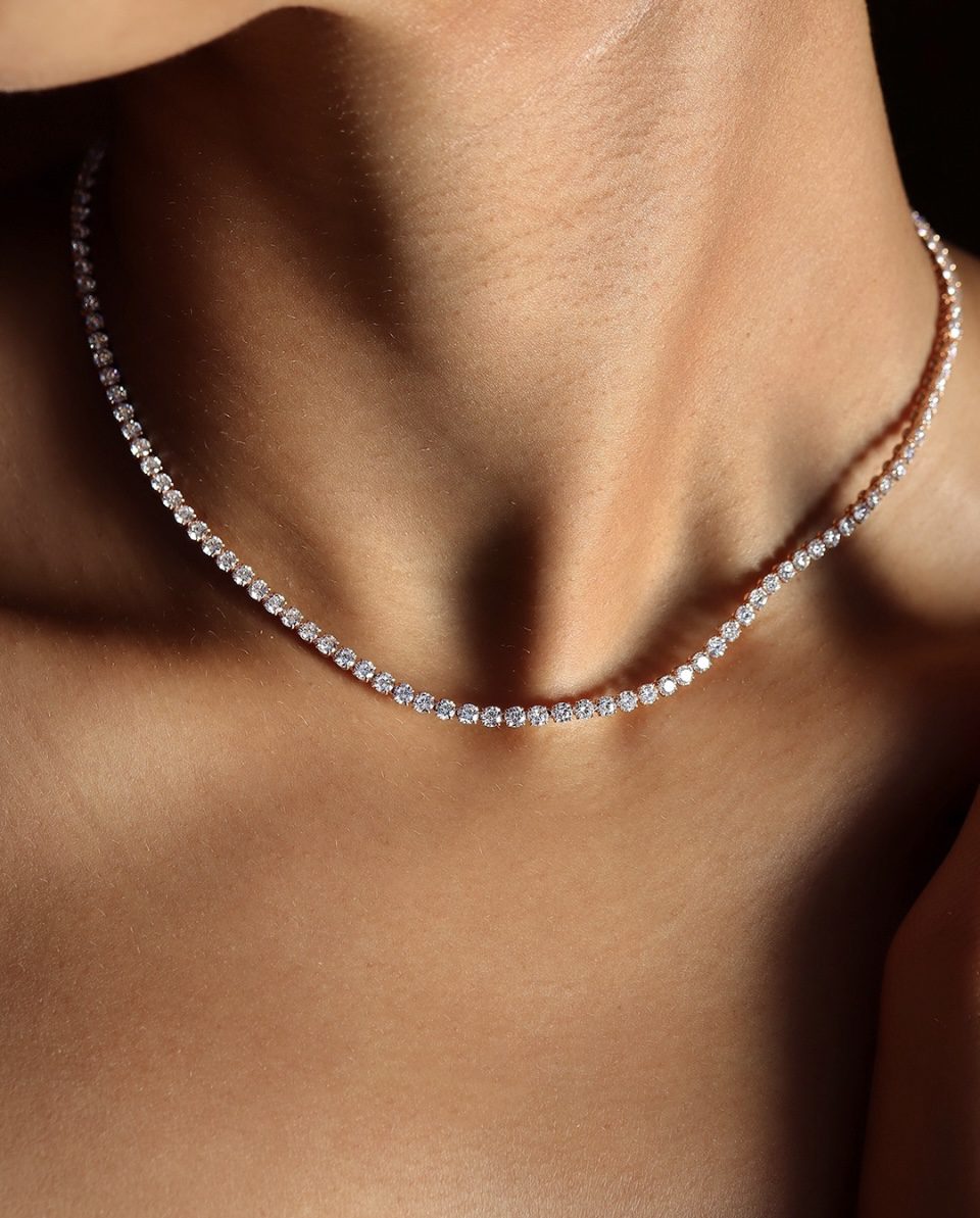Diamond Tennis Straight Line Necklaces created for everyday luxury wear.