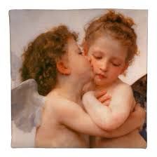 Cupid pendant adorned with blue sapphires and lab-grown diamonds, inspired by Lab grown diamond Boca Raton craftsmanship.