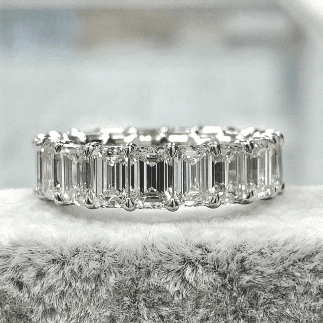 Natural emerald cut diamond ring featured in Engagement Rings in Boca Raton.