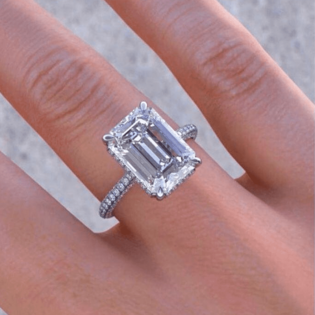 Emerald cut bridal diamond ring featured in Engagement Rings in Boca Raton.