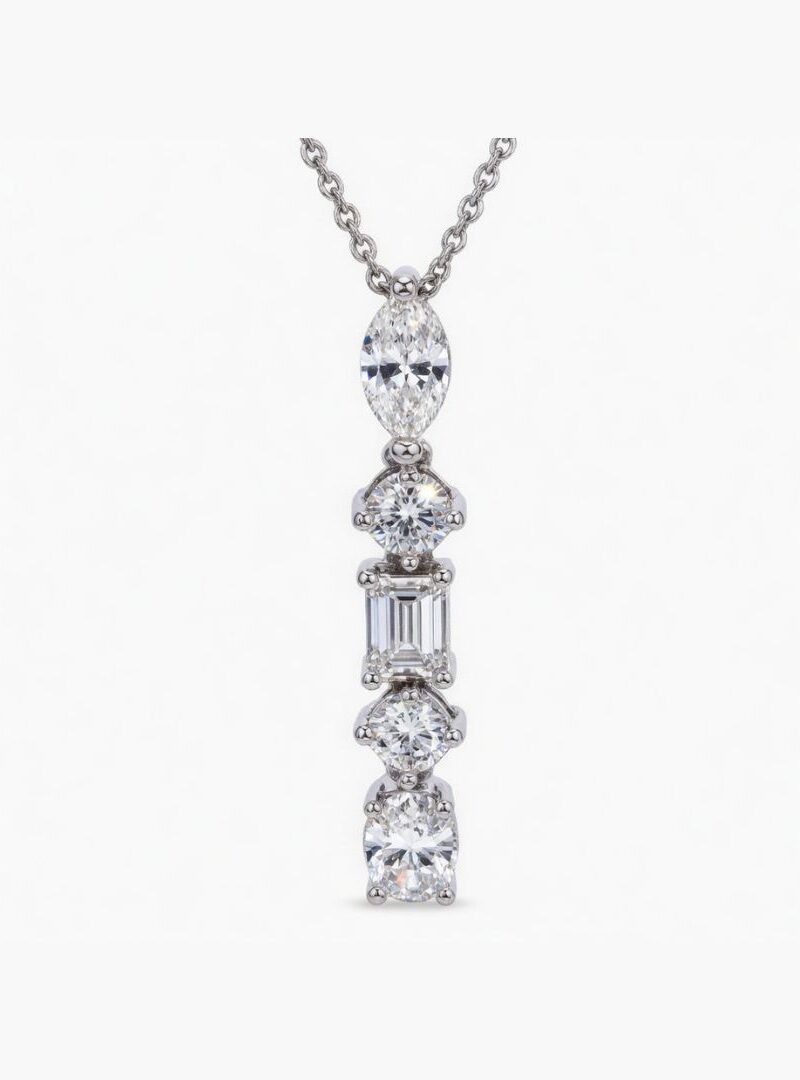 MULTI - SHAPE DROP DIAMOND PENDANT
