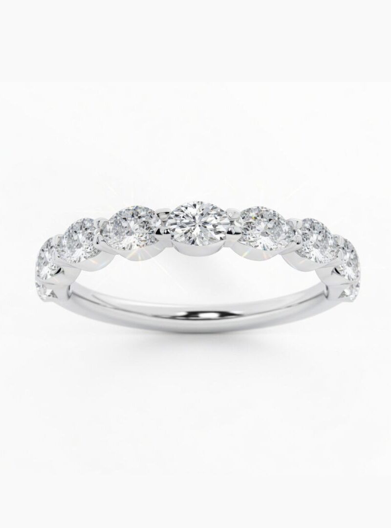 OVAL EAST – WEST HALF DIAMOND ETERNITY BAND