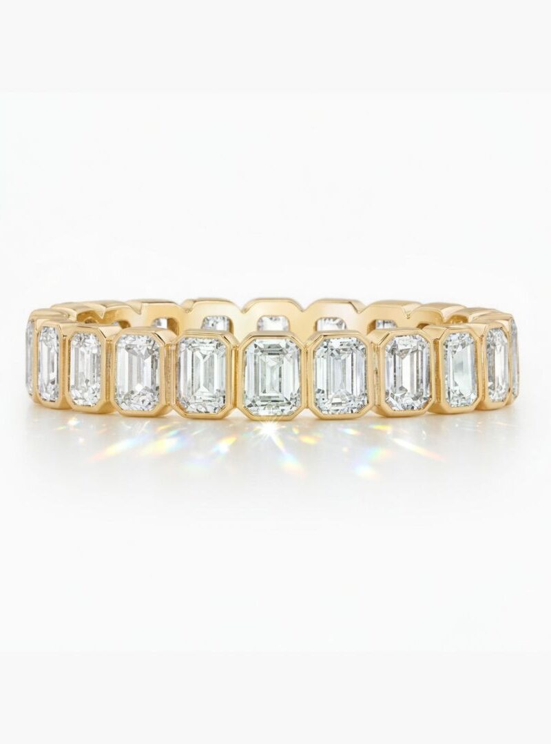 EMERALD CUT BEZEL DIAMOND ETERNITY BAND