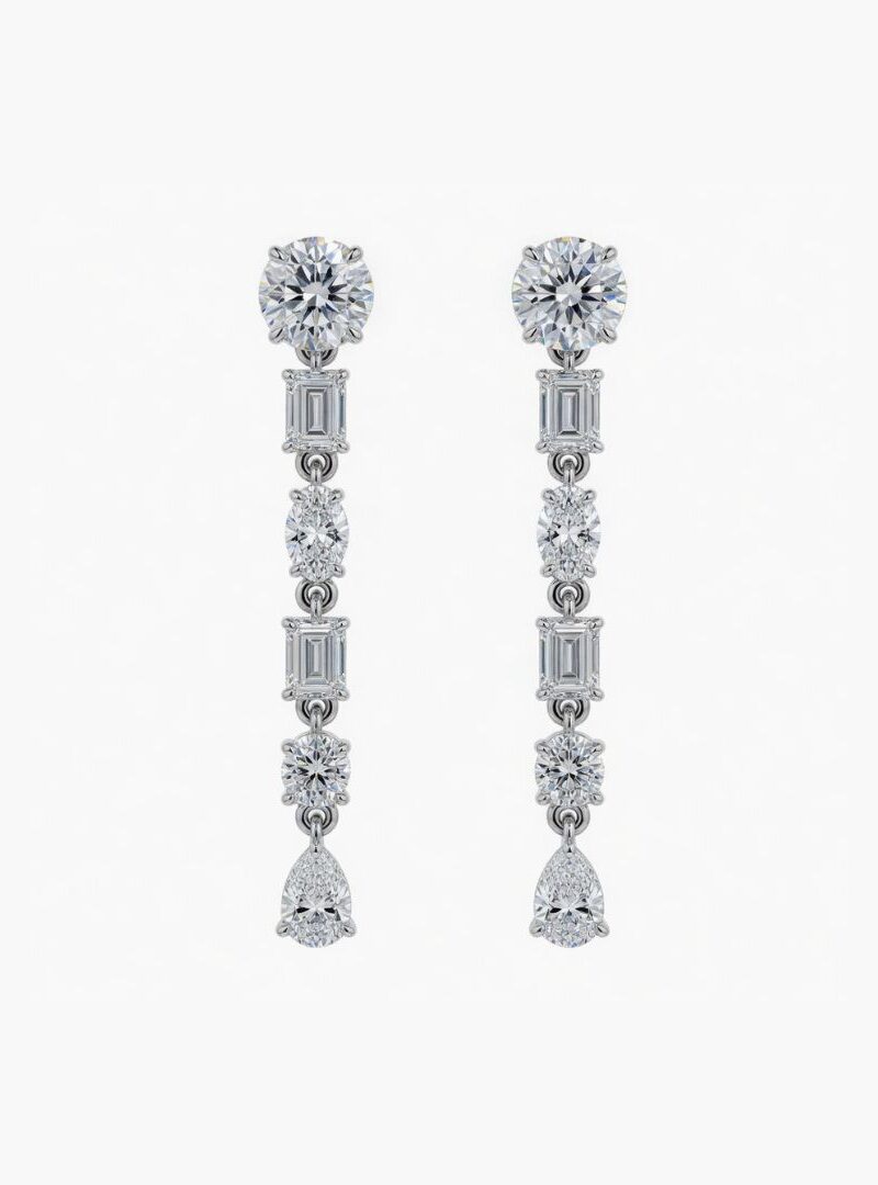 MULTI - SHAPE DROP DIAMOND EARRINGS