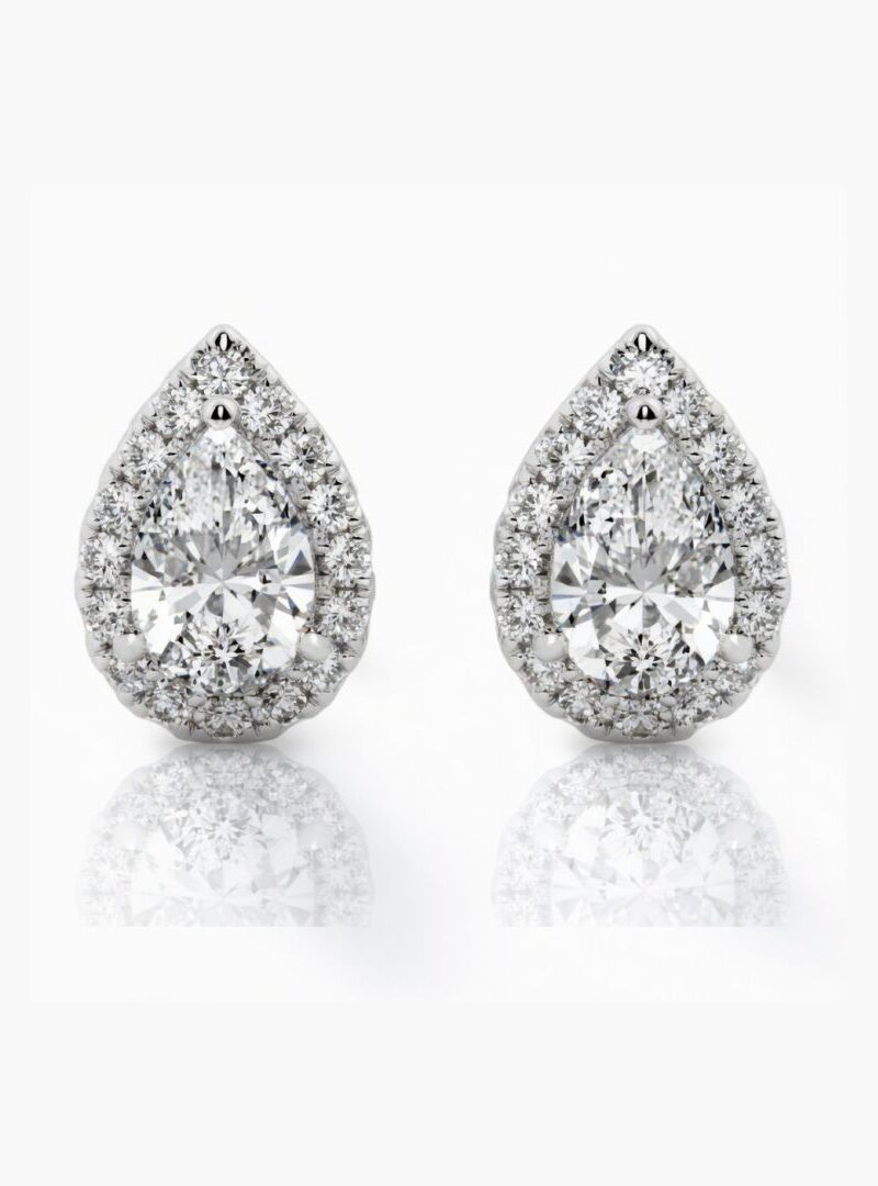 PEAR HALO DIAMOND EARRINGS