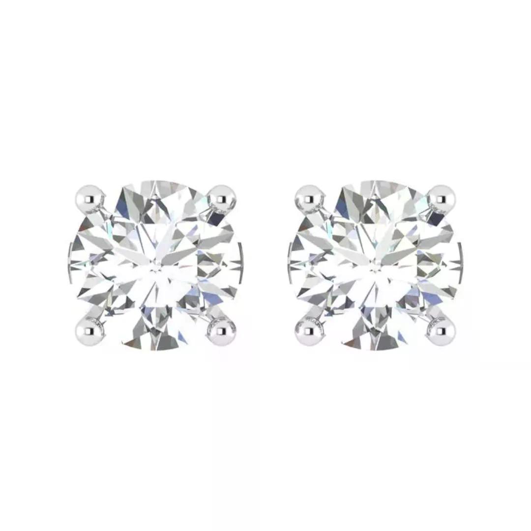 Round diamond stud earrings inspired by the timeless elegance of Vintage Jewelry Boca raton collections.