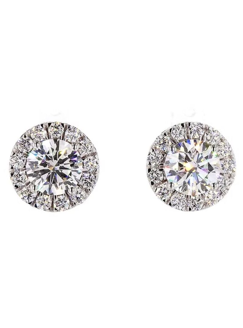 Round Halo Diamond Studs