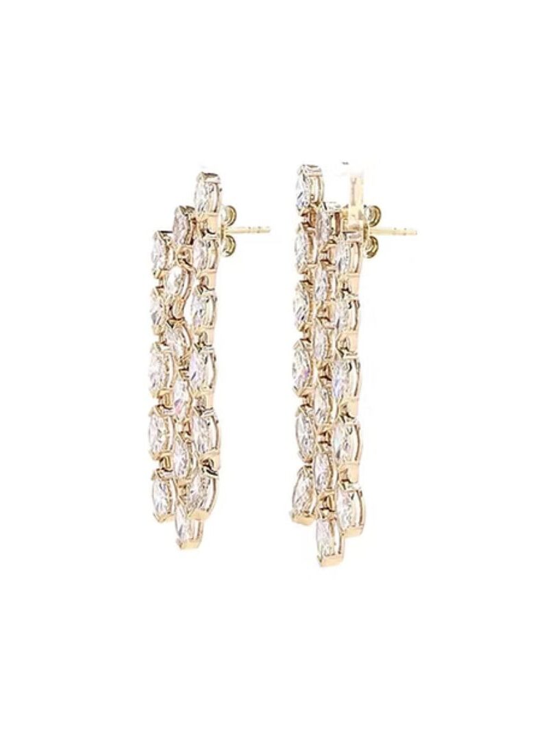 Diamond Three Row Marquise Half Bezel