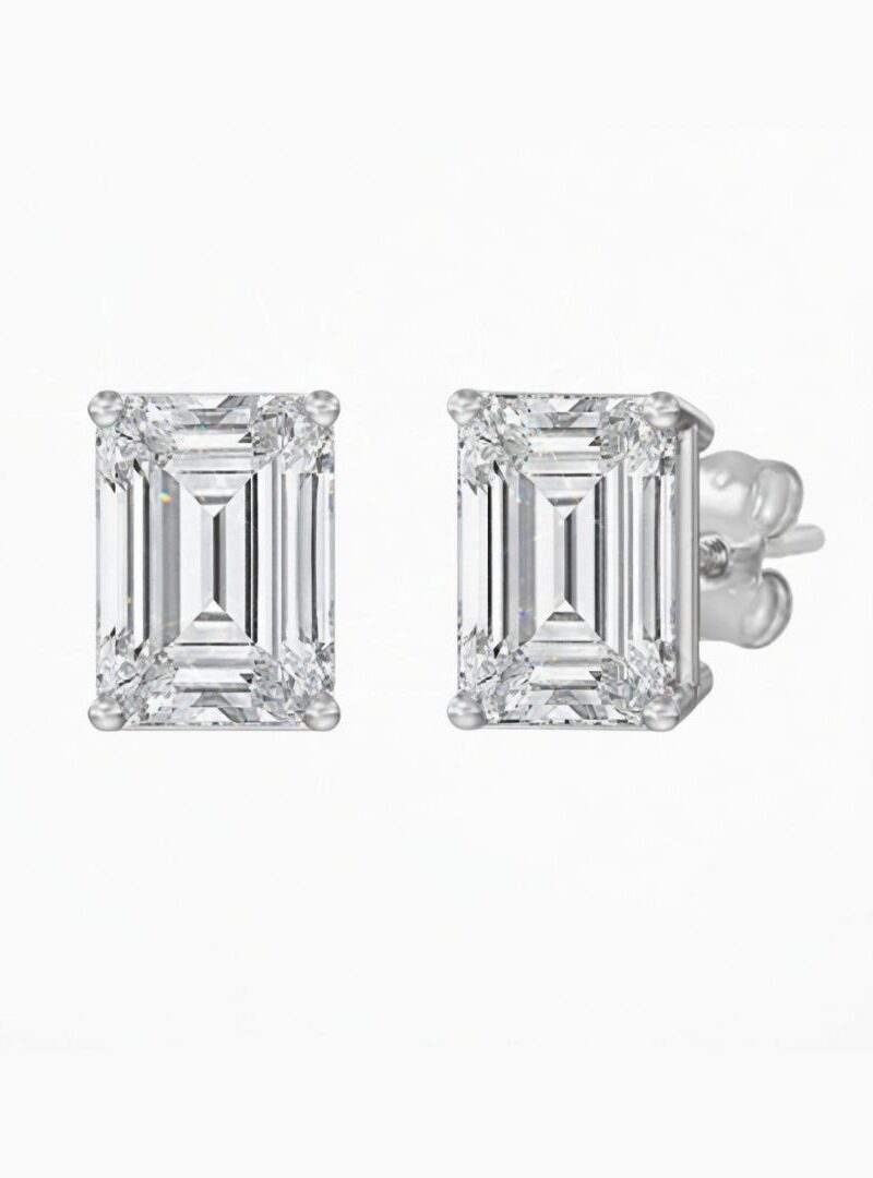 Emerald Diamond Studs