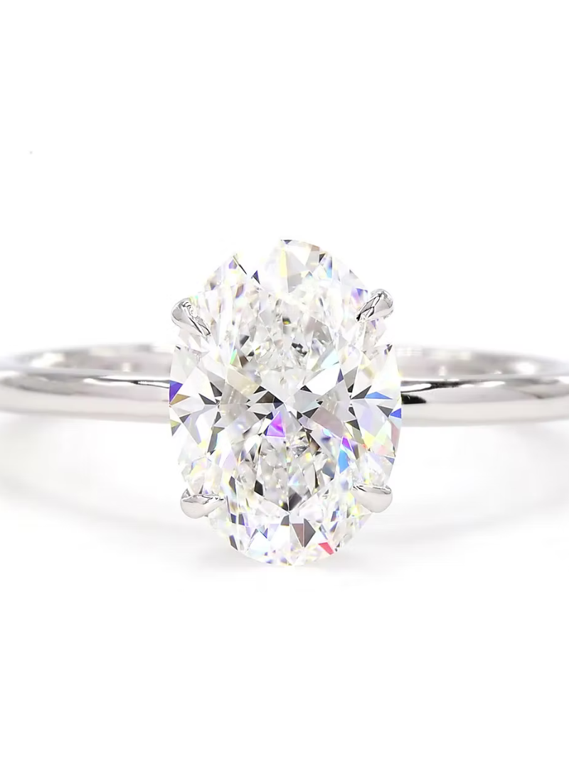 Solitaire Oval Diamond Ring