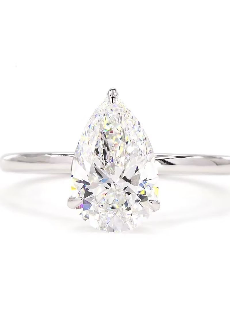 Solitaire Pear Diamond Ring