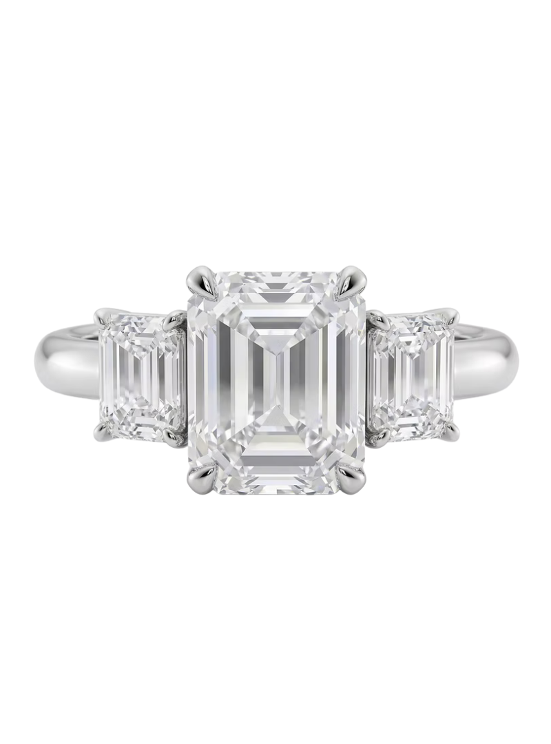 Emerald Cut Diamond Three Stones
