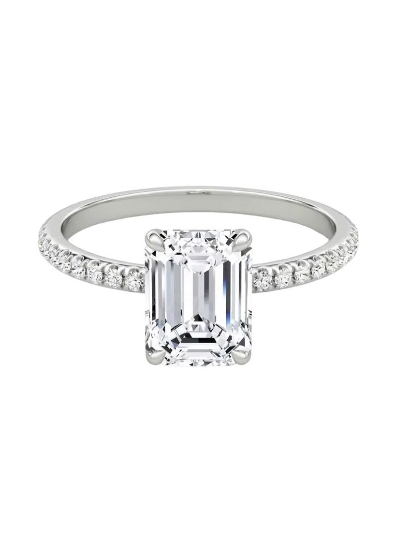Emerald Cut Diamond Hidden Halo