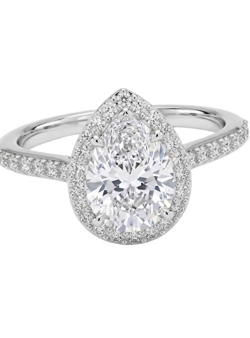 Pear Halo Pavé Diamond