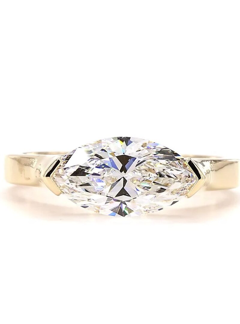 Marquise Half Bezel EW Diamond Ring