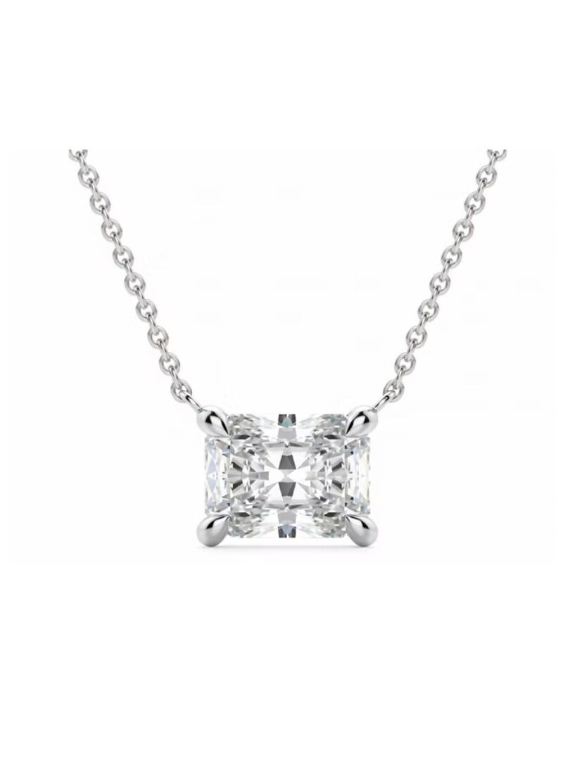 Radiant East West Diamond Pendant