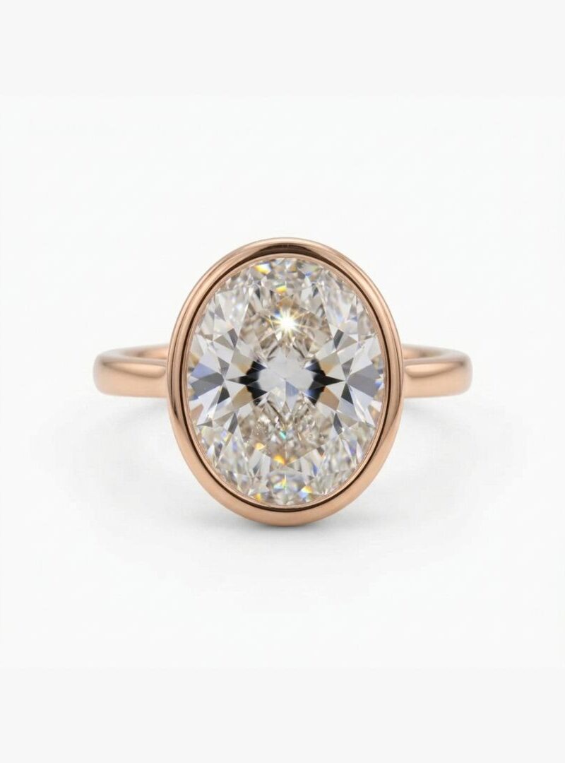 Solitaire Bezel Oval EW Diamond Ring