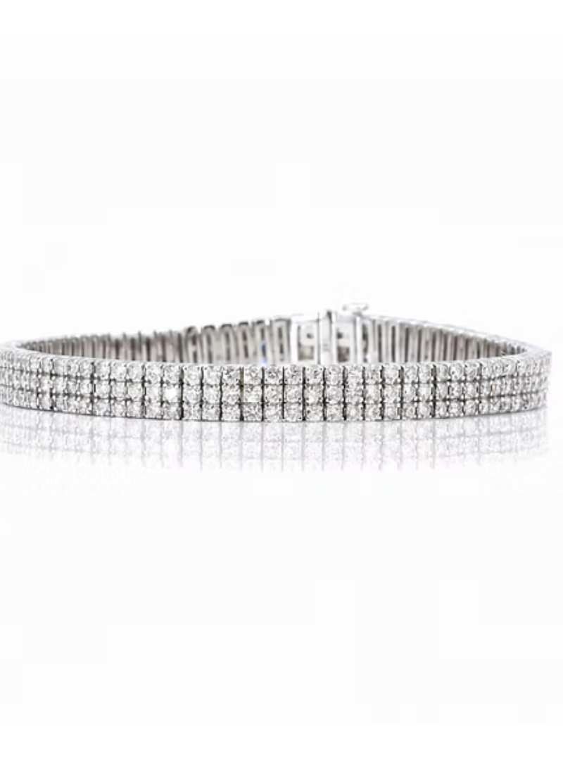 Three-Row Flexible Lab-Grown Diamond Bracelet