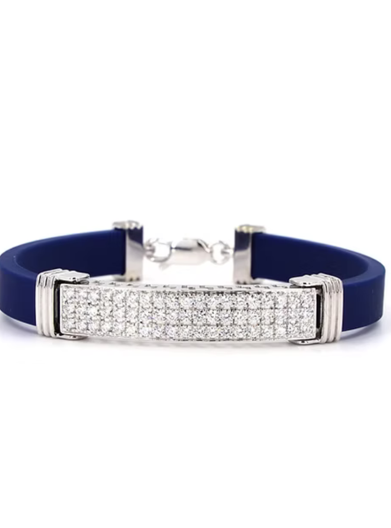 Men’s Rubber Lab-Grown Diamond Bracelet