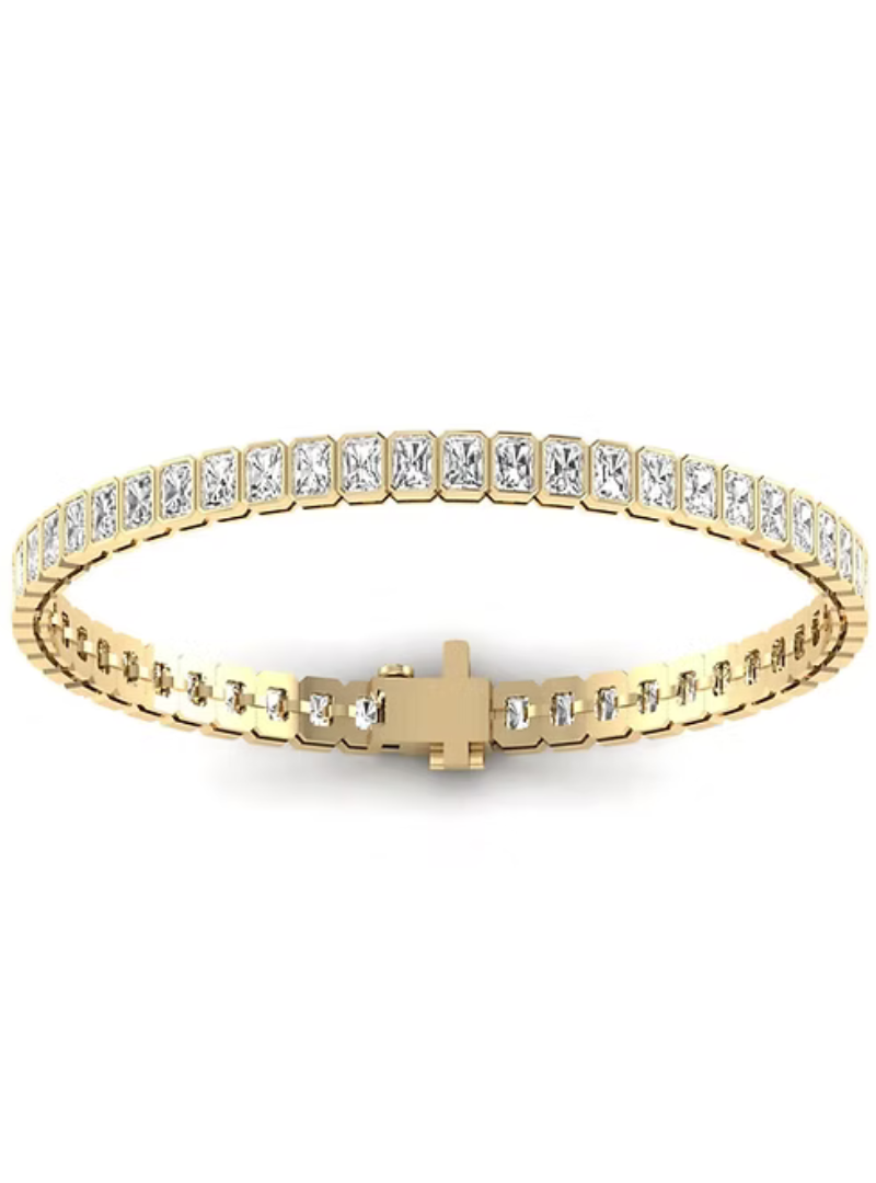 Radiant Cut Bezel Lab-Grown Diamond Tennis Bracelet