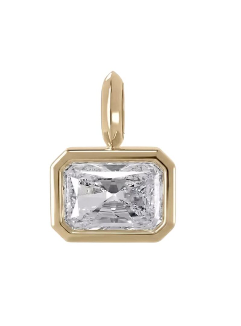 Charm - Emerald Bezel Pendant (Cert)